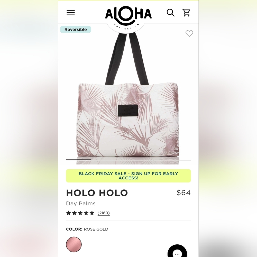 Aloha Collection Rose Gold Day Palms Holo Holo